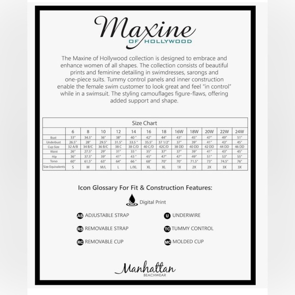 Maxine Of Hollywood Black Romper Swimsuit - Size 14 - Picture 12 of 15